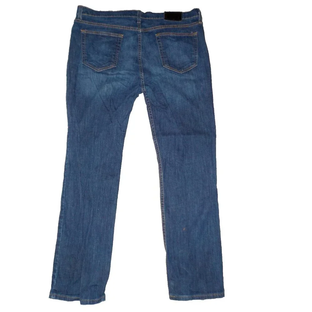 DIP Dark Blue Denim Jeans Plain Pockets Straight Leg Mens Size 40 x 32